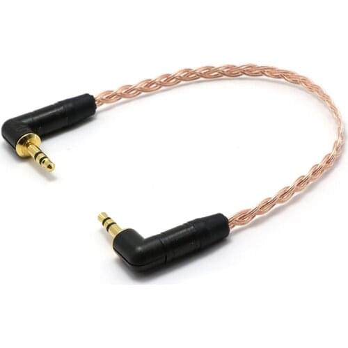 High quality 5N pure copper headphone cable,3.5mm to 3.5mm connector line,NEUTRIK 3.5MM angle plug audio cable
