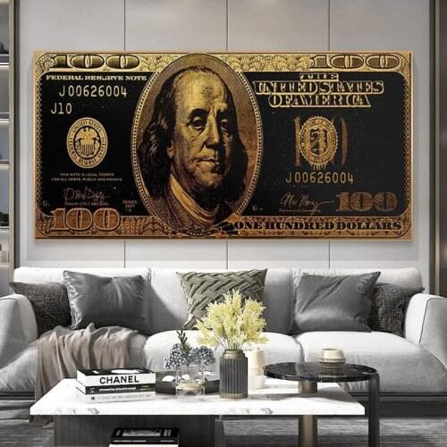 Canvas Painting Gold Standar Modern Popular Money Style Street Art Abstract Painting Wall Picture for Home Decor
