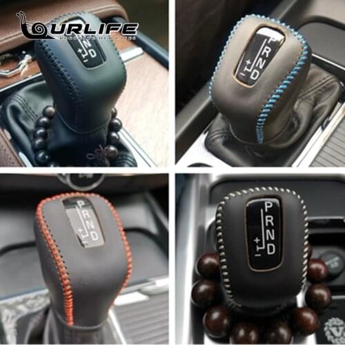 For volvo XC60 XC90 S90 leather hand-stitched steering wheel cover v90 S60 V60 special gear cover car Accessories