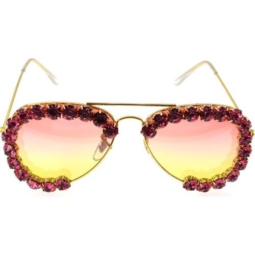Fashion Sunglasses Women Decorative Rhinestones Luxury Brand Design Glasses Oversized Frame Eyewear Clear lens