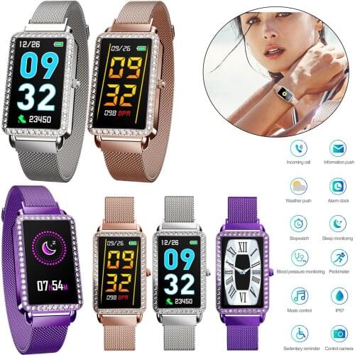 Fashion Fitness Tracker Smart Bracelet Bluetooth Smart Watch Heart Rate Monitor Phone Mate for IOS Android Women Girls Lady Gift