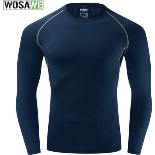WOSAME Mens Cycling Sport Sleeves Sportswear Bodybuilding Sports Fitness Long Sleeves Clothes Camiseta Interior Ciclismo