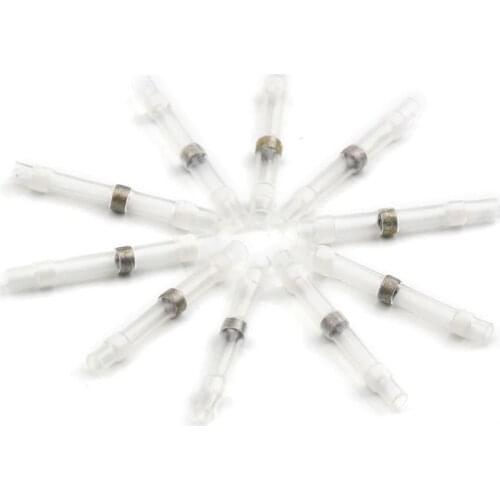 10Pcs White Waterproof Solder Sleeve Tube Set Heat Shrink Butt Wire Splice Connectors AWG 26-24