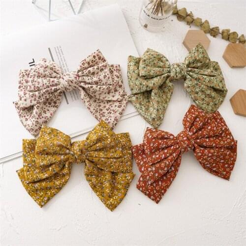 The new three-layer knotted super large bow steel clip womens elegant all-match fabric spring chuck jewelry