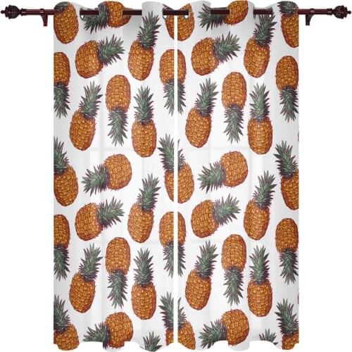 Pineapple Tropical Plant Window Curtains Home Decor Bedroom kichen Draperies Curtains for Living Room Christmas Curtains