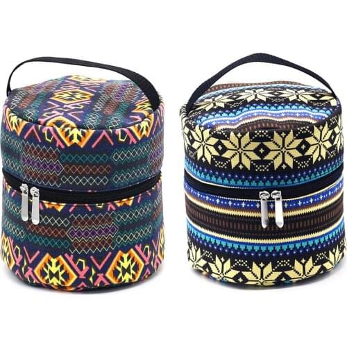 Home Storage Portable Print Bag Essential Oil Bottle Diffuser Storage Bag with Nordic Style Pattern and Velvet Lining