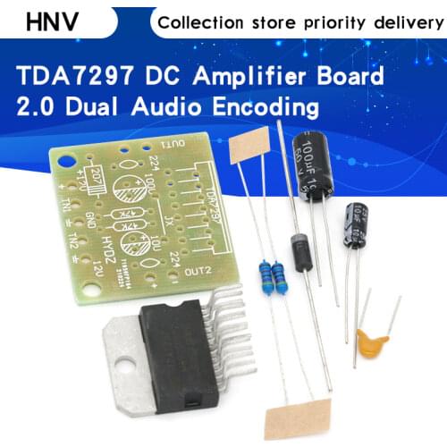 1set TDA7297 amplifier board spare parts dc 12v grade 2.0 dual audio encoding 15w electronic diy kit Student training laboratory