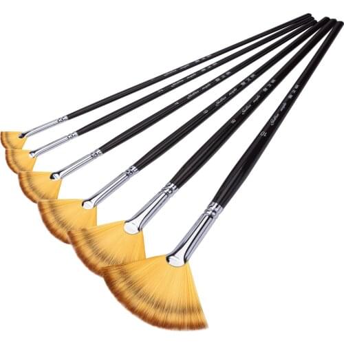 Professional Artist Oil Paint Brushes Sets Fan Style Nylon Hair 6Pcs/set Oil Number Paint Brushes Sets artist paint brushes