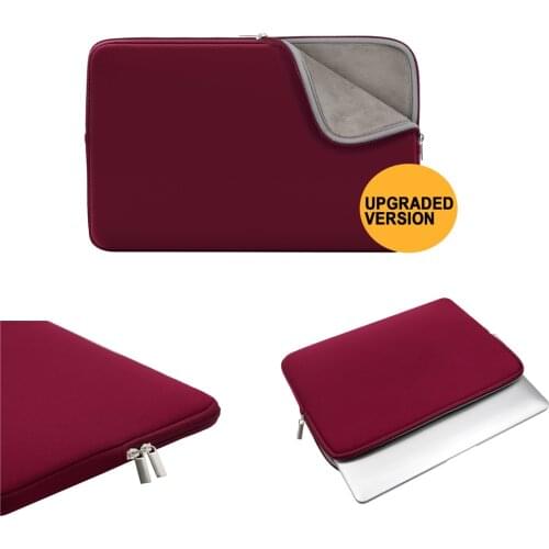 Rainyear Laptop Sleeve Macbook pro 13 Case11,13,14,15,15.6 Inch Tablet Bag For Macbook ASUS Acer Protective Case Velvet Wine Red