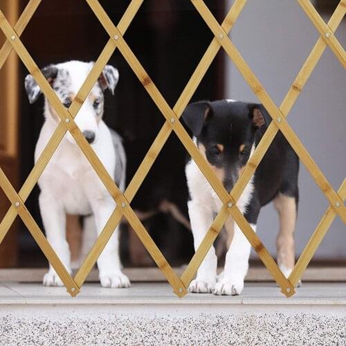 Extendable Wooden Dog Barrier Grille Pet Gate Protective Grille Fence For Doors, Walls, Stairs, Bedroom