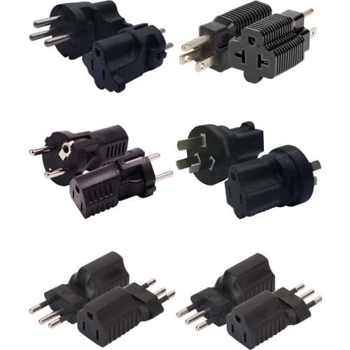 Black Copper AU US UK EU German France Swiss Brazil Italy Israel South Africa India to US 5-15R female plug socket convertor