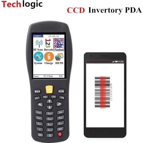 Techlogic Q7 CCD Wireless Inventory Barcode Scanner Code Reader Hand Terminal PDA Supermarket and Warehouse Portable Bar Gun