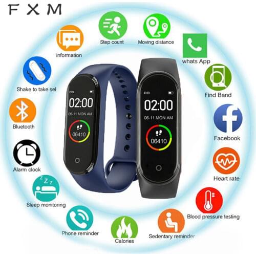 Hot M4 Men Women New Smart High Quality New Label Belt Sports Blood Pressure Heart Rate Monitor Watch Monitor Waterproof Fitness