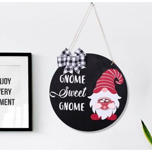 Interchangeable Seasonal Gnome Sweet Gnome Sign Front Door Decor Wooden Gnomes Door Hanger Rustic Farmhouse Wall Decor