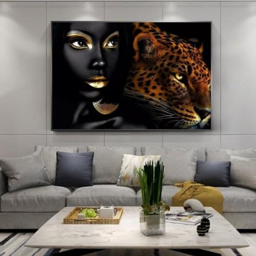 Animal Beauty Leopard Home Decoration Canvas Painting Home Wall Art Posters and Prints Living Room Mural Home Wall