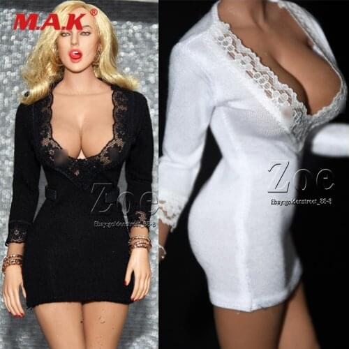 1/6 Sexy Female Clothes Lace Dress Package Hip Long skirt For 12-inch Figure Body In Stock