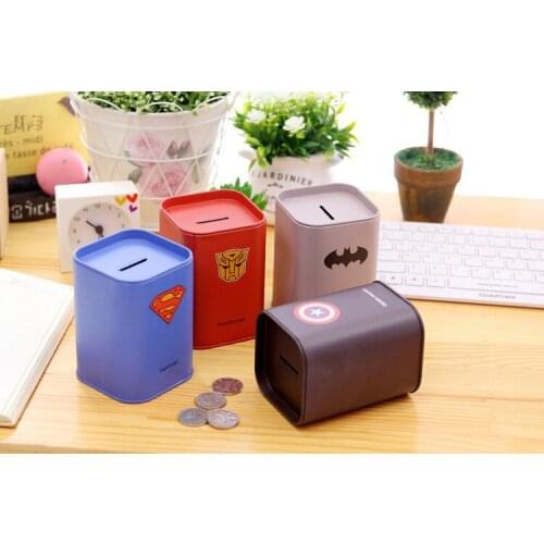 1PC New Personalise piggy bank Logbook Series Tin Plate box Money Saving Pot Coin Box OK 0447