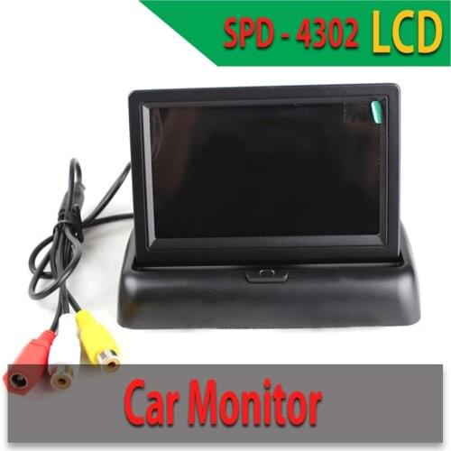 4.3'' LCD Foldable 2 Video Input Car Monitor for Parking Sensor Universal Car Video Players Car Rear View Camera Monitor