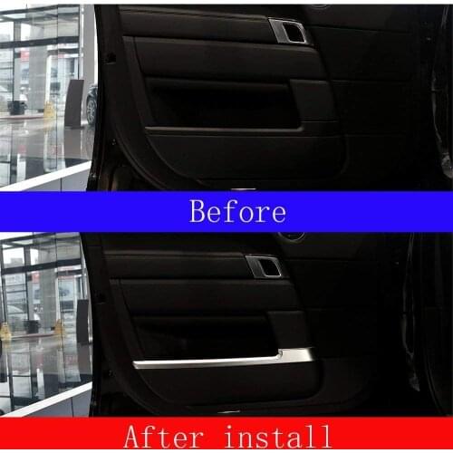 ABS Plastic Chrome Interior Door Decoration Strips Trim Cover Sticker For Land Rover Range Rover Vogue L405 2013-2017