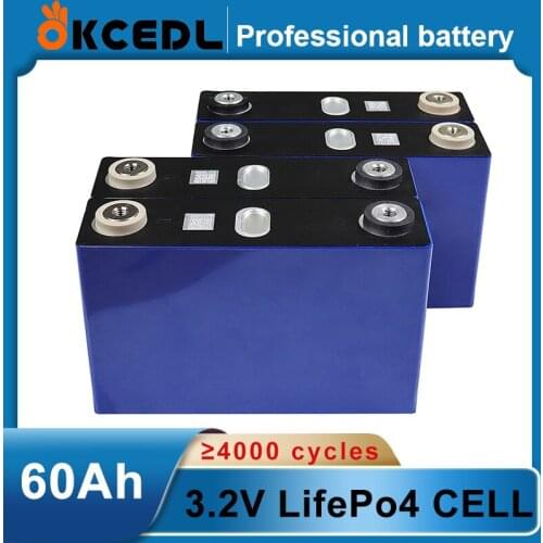 New 3,2 V 60Ah lifepo4 cycle battery 4000 12V 60Ah for EV RV diy EU solar battery pack UNS duty-free UPS or FedEx