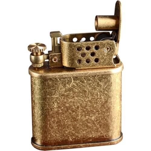 ZORRO Retro Brass Automatic ejection switch kerosene cigarette lighter mechanical gasoline oil smoking igniter -5.2*4.2cm 72g