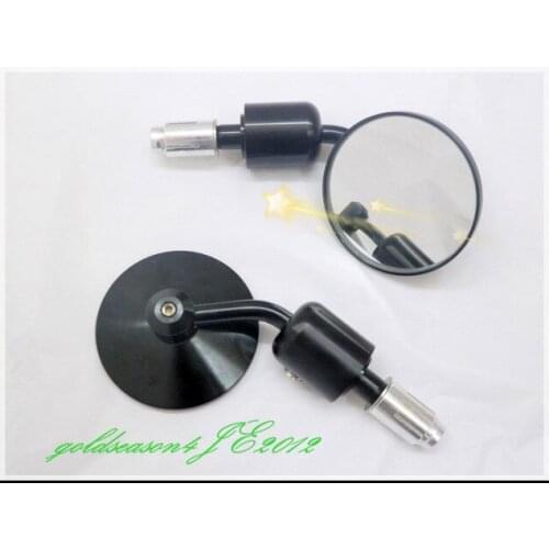 Freeshipping Black CNC Aluminum 3" Handle Bar End Mirrors 7/8" Motorcycle Side Rearview