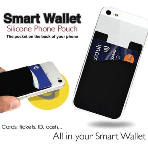 Wallet Case For iPhone7 8 X 11 HUAWEI Flexible Pouch Adhesive 3M Set Phone Holder Buddy Sticker Credit Cover Card Mobile Ba A8Z9