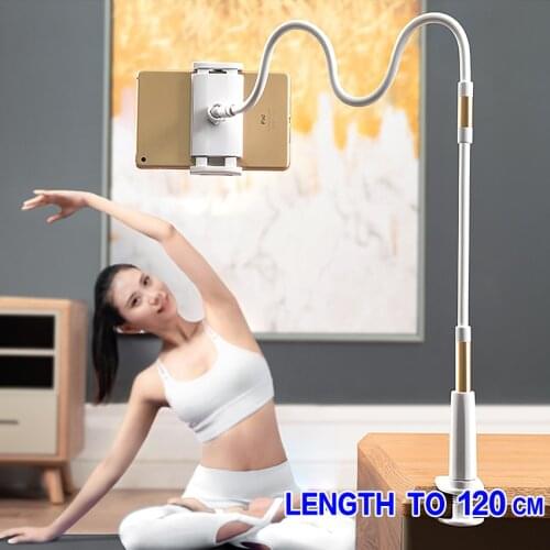 Tablet Holder 120 cm Long Arm Bed Desktop Clip Bracket For 4 To 10.6 inch Aluminum alloy Phone Stand support iPad Lenovo Huawei