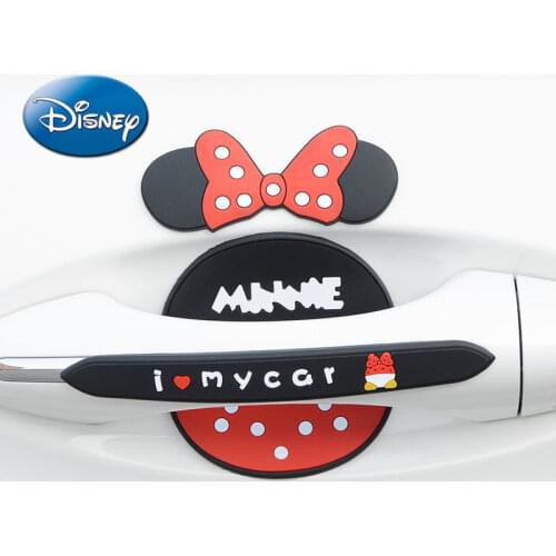 Disney Mickey Mouse Minnie Car Handle Door Bowl Sticker Car Door Anti-collision Anti-scratch Cute Scratch Anti-scratch Sticker