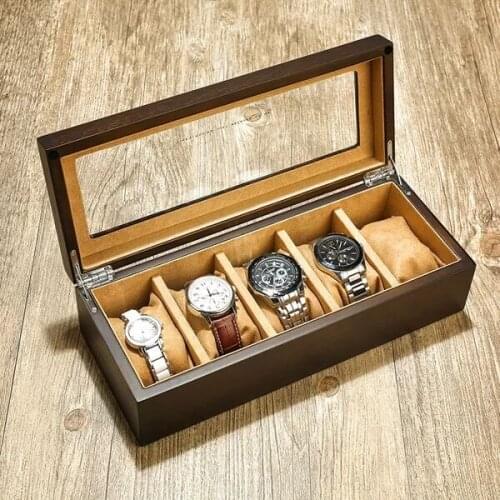 Europe 5-solt Wooden watch box Jewelry necklace storage box Collection / display shoes box organizer for home decoration MSBH001