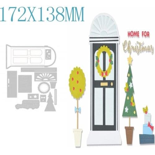 Halloween Door Metal Cutting Dies DIY Scrapbooking Photo Album Paper Card Decoration Craft Embossing Template New Cutting