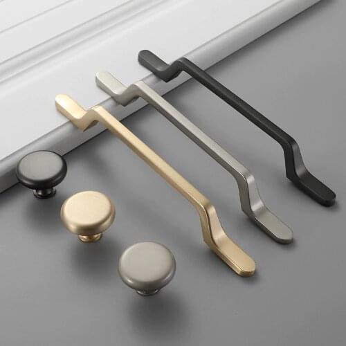 KK&FING Modern Simple Zinc Alloy Pearl Grey Kitchen Cabinet Knobs and Handles Drawer Pulls Door Knobs Furniture Handle Hardware