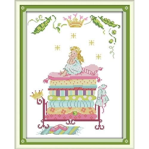 Princess dream cross stitch kit aida 14ct 11ct count printed canvas stitches embroidery DIY handmade needlework