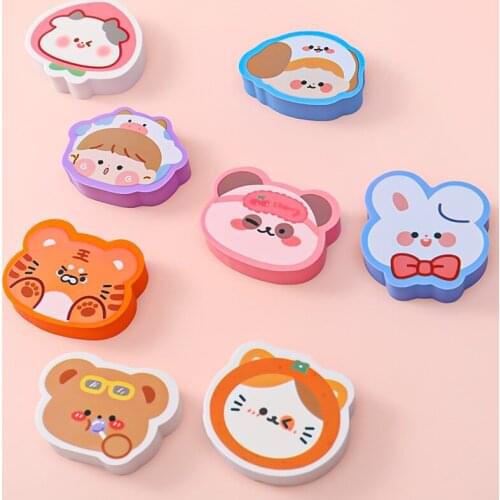 1pcs Kawaii Eraser Cartoon Animal Special Shape Eraser Set Cute Stationery Student Gifts Children Toy School Supplies