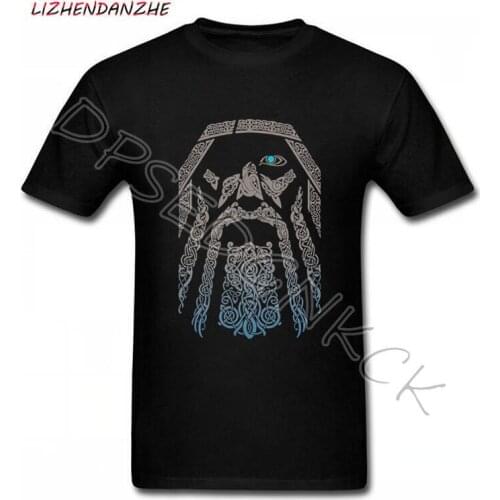 Men T Shirt Vikings Odin Men Cotton Tees Short Sleeve Tops Father Gift O Neck Retro Adult T-Shirt O Neck Plus Short Sleeve 091