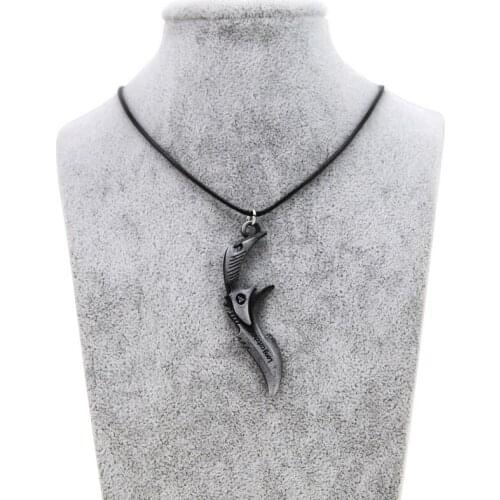 New Mens Counter Strike Saber Pendant Necklace Vintage Gold Leather Chain CS GO Sabre Choker Necklace Male Jewelry Party Gift