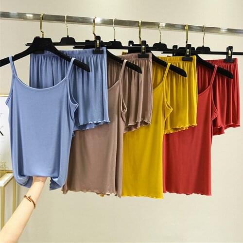 Fdfklak 2020 New Pajamas Short Sets For Women For Summer Spaghetti Strap Pijama Sexy Pyjama Femme Coton Sleeping Clothes