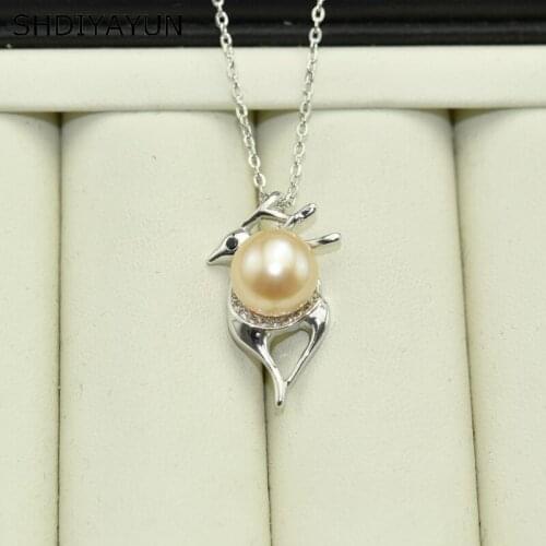 SHDIYAYUN 2020 New Pearl Necklace Pendant 925 Sterling Silver Jewelry Natural Freshwater Pearl Jewelry Accessories Femme