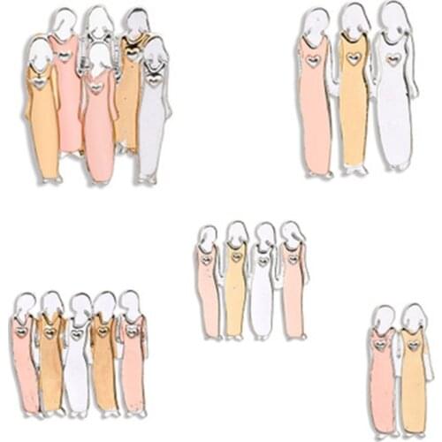 Relationship Jewelry Sisterhood Best Friends Metal Brooches Pin Tricolor Brooch Christmas Gift Women Girls