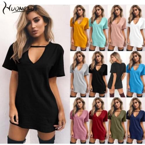 Dress Women Spring Summer Deep V-Neck Short Sleeves Hollow Out Patchwork Sexy Dress Middle Waist FashionCasual Loose Piece WDR10