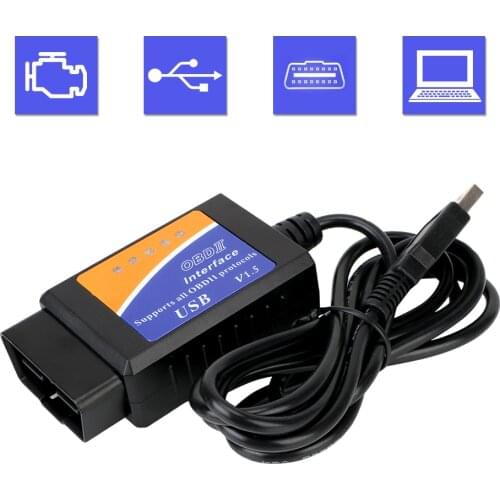 Programming Unlock ELM327 USB V1.5 Code Reader for Ford Mazda Lincoln OBD 2 Scanner Auto Repair Tools ELMconfig HS MS-CAN