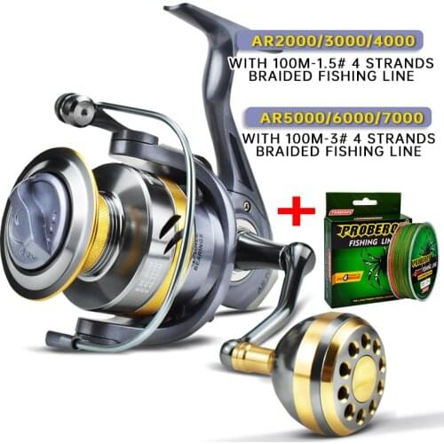 Spinning Reel Max Drag 12.5kg/27.5lbs AR2000-7000 All Metal Line Spool Fishing Reel Power CNC Handle Reel Saltwater Carp Fishing