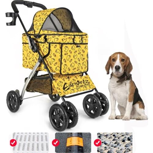 Russia Free Shipping Pet Stroller Foldable Pets Cart Outdoor Travel Gear Cat Dog Stroller