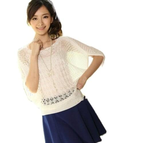 Oversized Loose Korean style Women Tops Hollow O-neck Long sleeve Jumper Ladies Pullover Plus size Casual Female Knit Sweater