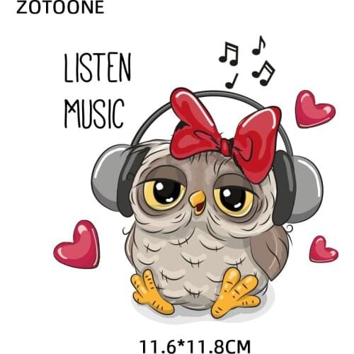 ZOTOONE Cartoon Animal Iron on Transfer Cute Patches for Clothing Printed Appliques DIY Heart Transfers Vinyl Sticker on T-shirt