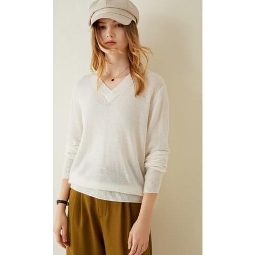 KOIJINSKY 2021 cashmere autumn and winter top female V-Neck Sweater knitted cashmere sweater
