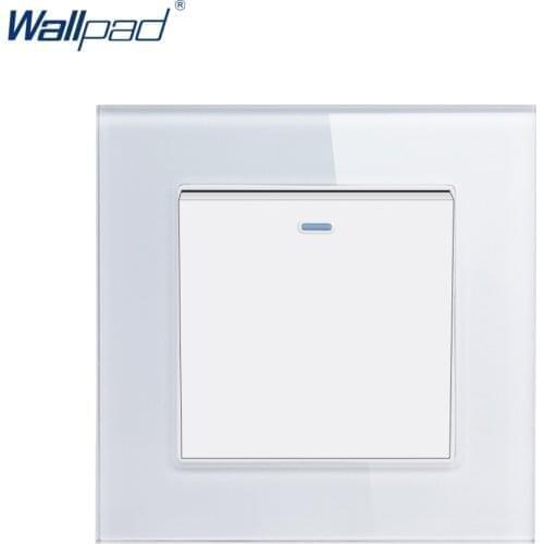1 Gang 1 Way Wallpad Tempered Glass 110V-250V EU UK Standard Fluorescent 1 Gang 1 Way Push On and Off Switch Power Supply