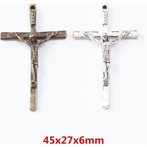 15 pieces of retro metal zinc alloy cross pendant for DIY handmade jewelry necklace making 7176