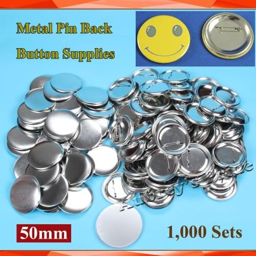 2" 50mm 1,000 Sets Pin Back Metal Button Supply Materials NEW Professional All Steel Badge Button Maker