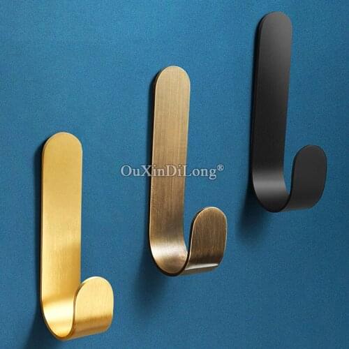 Retro European 2PCS Self Adhesive Pure Brass Clothes Hooks Robe Hooks Home Bathroom Kitchen Wall Door Holder Hooks Hangers
